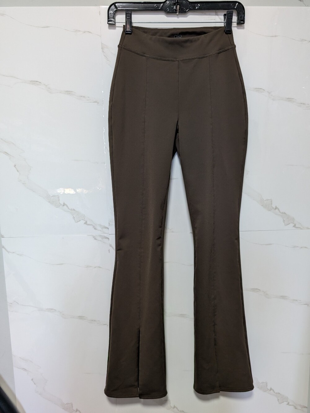Alo Yoga Airbrush High Waist 7/8 Flutter Legging Flared Split Brown Size XXS
